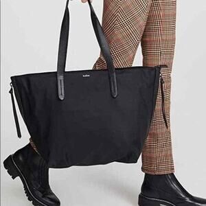 BOTKIER NEW YORK Black Zip Top Bag Purse Large Nylon Tote Handbag Basics Office